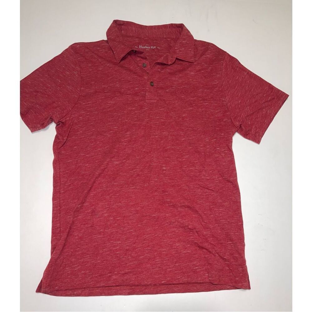 Hawker Rye Polo Shirt Mens Medium Red Heather Short Sleeve‎ Casual A24
